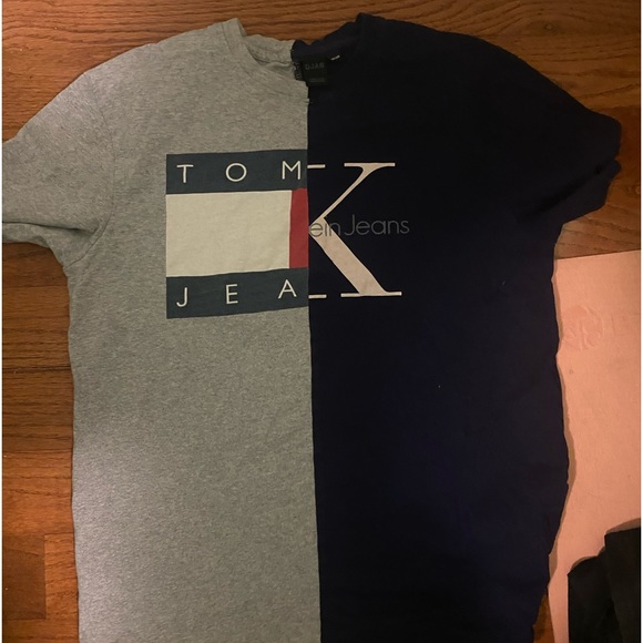 tommy hilfiger/calvin klein split tee, one of a kind! size mens small - Picture 1 of 1